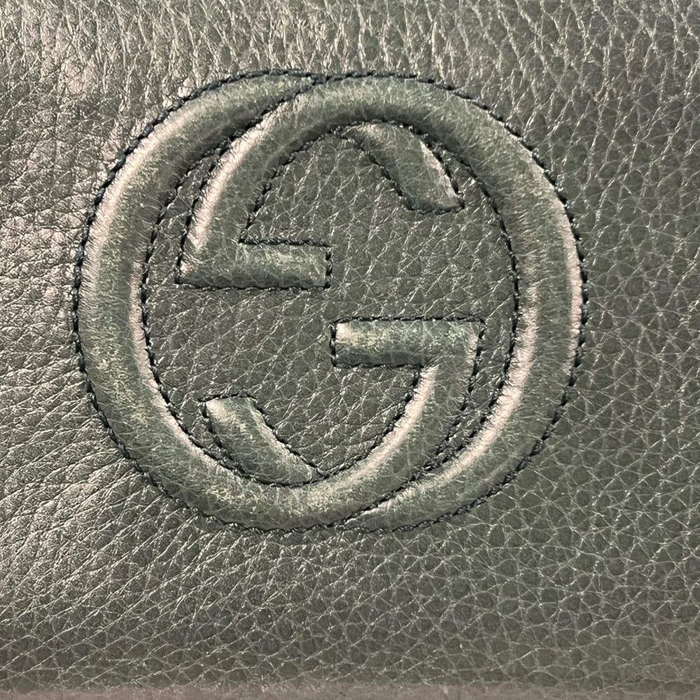 EUC Authentic Gucci Forrest Green Leather Soho Zippy Wallet with Tassel - Picture 3 of 12